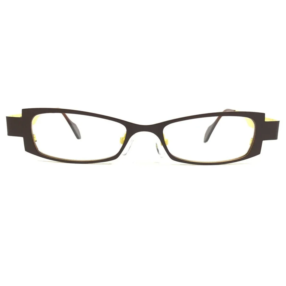 Iyoko-Inyake Eyeglasses Frames IY573 Col.129 Brown Yellow Rectangular 48-18-140